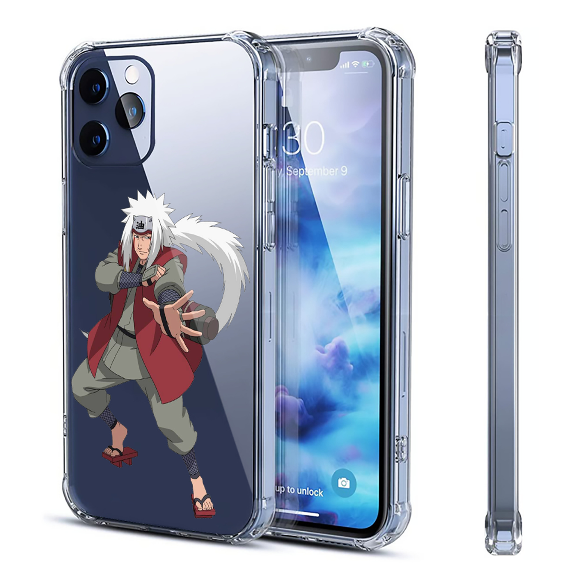 （画像用） NARUTO -ナルト- 自来也（じらいや） Jiraiya 【iPhone 12シリーズ対応】透明スマホケース（クリアソフトケース）